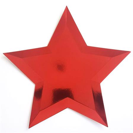 Plato estrella met rojos 10u