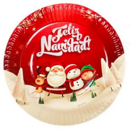 Plato navidad redondo chico FN 6u