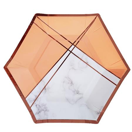 Plato redondo gde. met Geometric salmon 6u