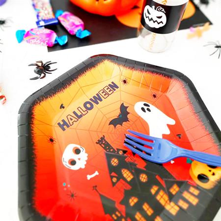 Plato halloween hexagonal grande 8u