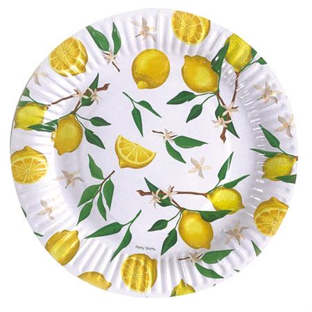 Plato redondo limones 6u