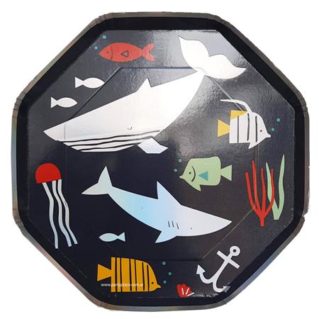 Plato fondo de mar con iris 10u