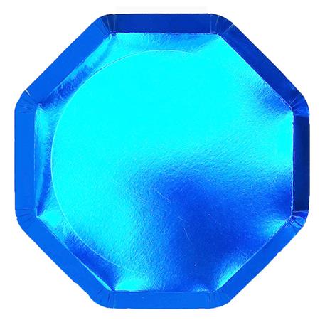 Plato flat octogonal met azul 10u