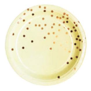 Plato gde. met dorado dots amarillo pastel 6u