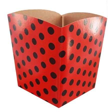 Pochoclera roja lunares negros 8u