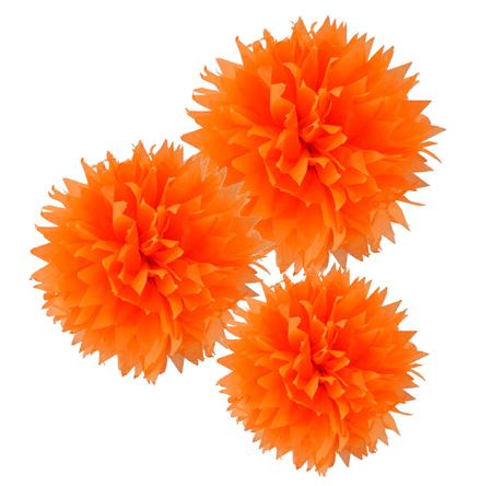 Pompón de papel grande naranja