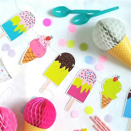 Banderín troquelado Helados