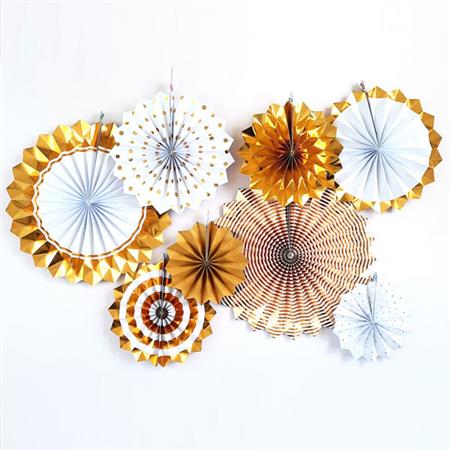 Rosetas Set met Doradas con blanco 8u