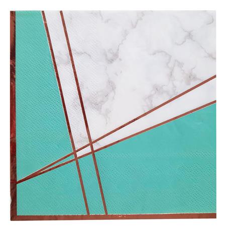 Servilleta met Geometric aguamarina 12u
