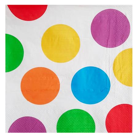 Servilleta gde. lunares de colores grandes 20u