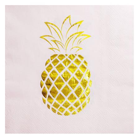 Servilleta gde. met dorado Anana rosa 20u