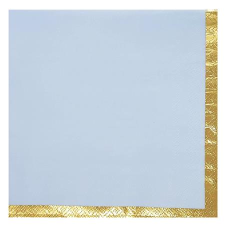 Servilleta gde. met dorado en borde. Celeste 20u