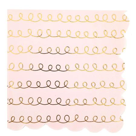 Servilleta onditas rosa Curly oro 20u