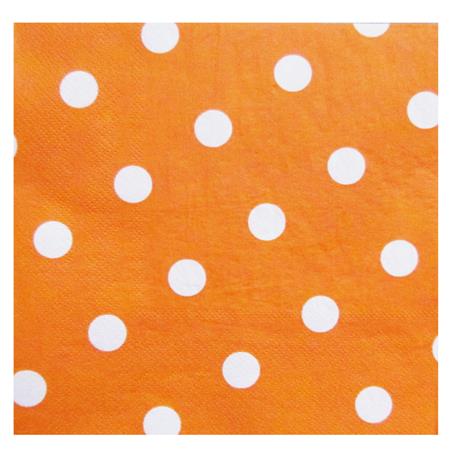 Servilleta gde. lunares. Naranja 20u