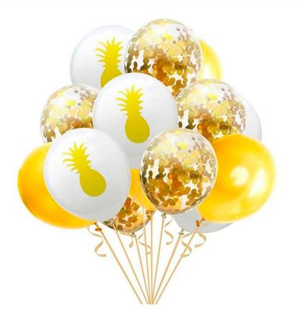 Globos Set ananá con confetti x15