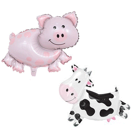 Globos Set chanchito y vaca x2 (40cm)