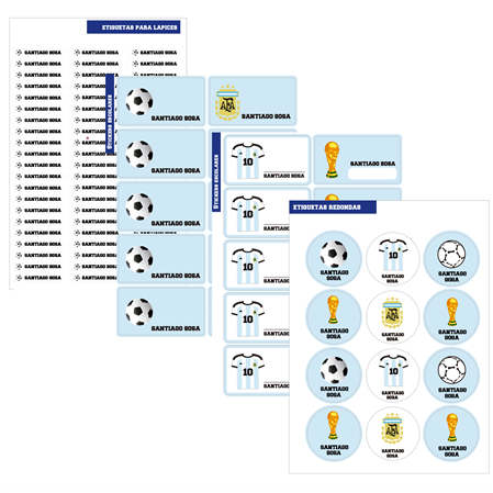 Set ESCUELA. Stickers Futbol Arg Pers.