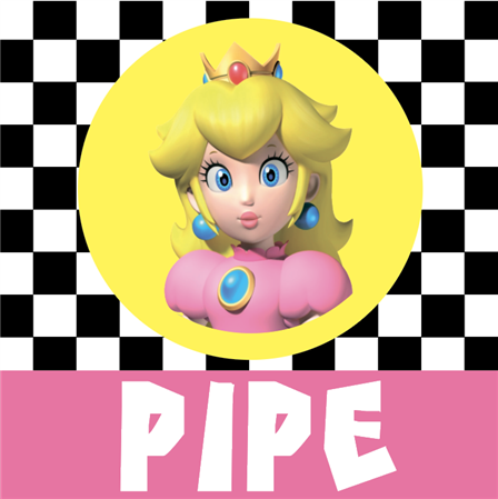 Stickers cuad. Mario Bros Peach 16u Pers
