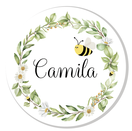 Stickers plancha redondas Abeja. Bee pers. 15u