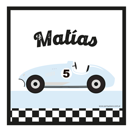 Stickers cuad. Autitos vintage 16u Pers