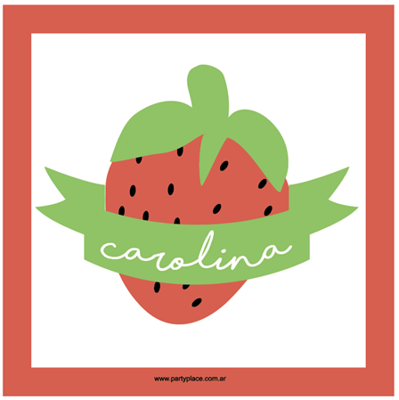 Stickers cuad. Frutillas 16u Pers