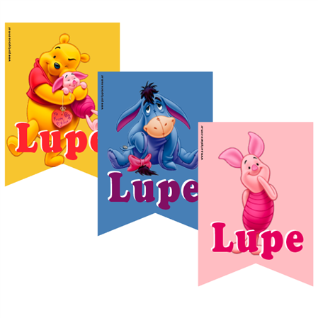 Stickers rect. gdes. Winnie Pooh 16u Pers