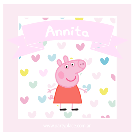 Stickers cuad. Peppa Pig Pastel 16u Pers