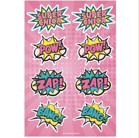 Stickers plancha Super Chica 8s 1u