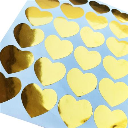 Corazones de vinilo met dorados 24u