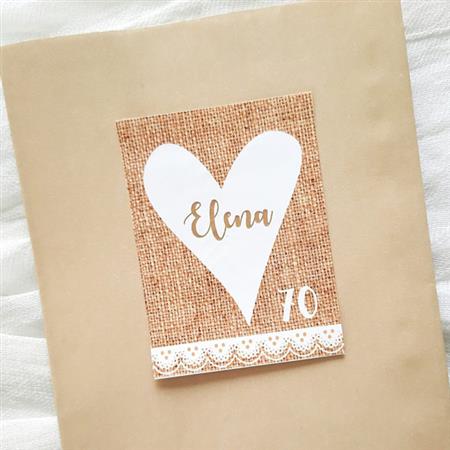 Stickers rectangulares grande Kraft y encaje 16u Pers