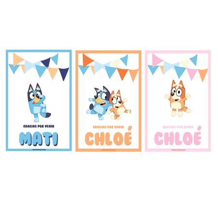 Stickers rect. gdes. Bluey Pers 16u