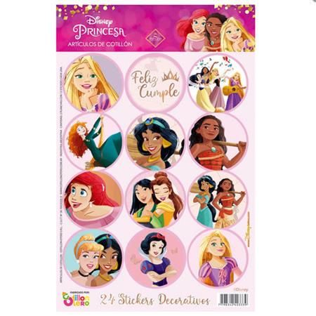 Stickers red. plancha Princesas 24s 1u