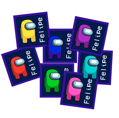 Stickers cuad. Among us 16u Pers