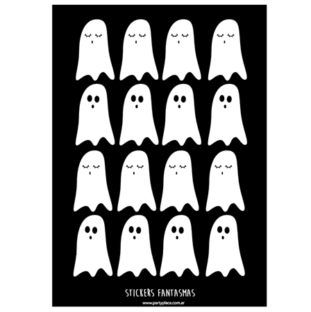 Stickers plancha Fantasmas 16s 1u