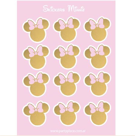 Stickers plancha Minnie Oro 12s 1u
