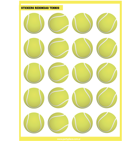 Stickers plancha pelotas de tennis 20s 1u