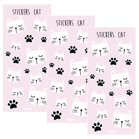 Stickers en planchitas gatita CAT 6u
