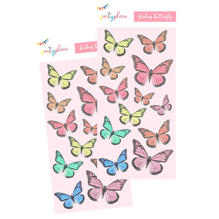 Stickers en planchitas Mariposas 6u