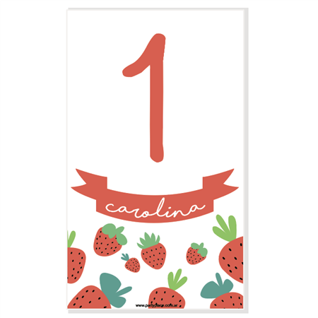 Stickers rect. gdes. Frutillas Pers 12u