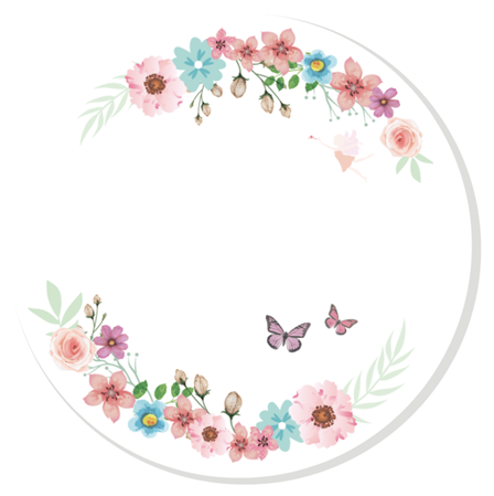 Stickers plancha redondas para personalizar Hadas y Mariposas 12u