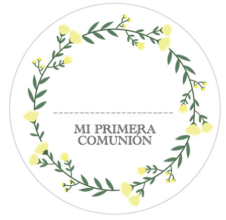 Stickers plancha redondas para personalizar Primer Comunion 15s