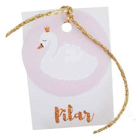 Tarjetitas dobles e hilo Cisne 16u Pers