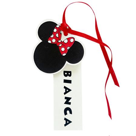 Tarjetitas dobles con cinta Minnie Oro 16u Pers
