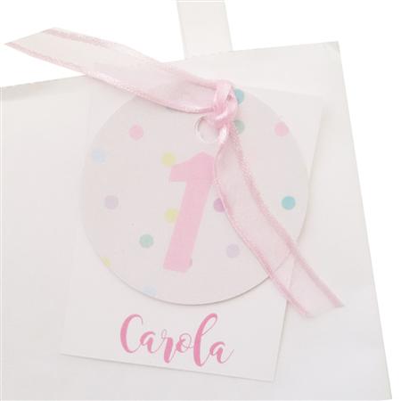 Tarjetitas dobles con cinta Pastel 16u Pers