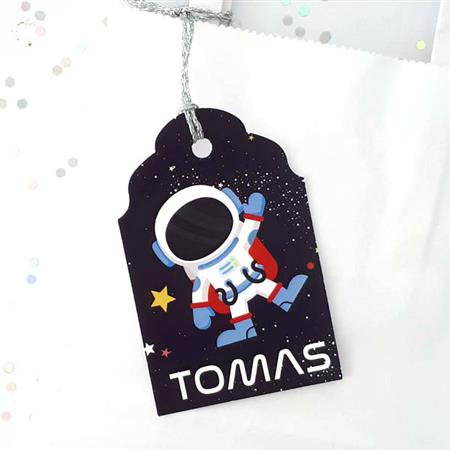 Tarjetas largas con cinta Space plateada 15u