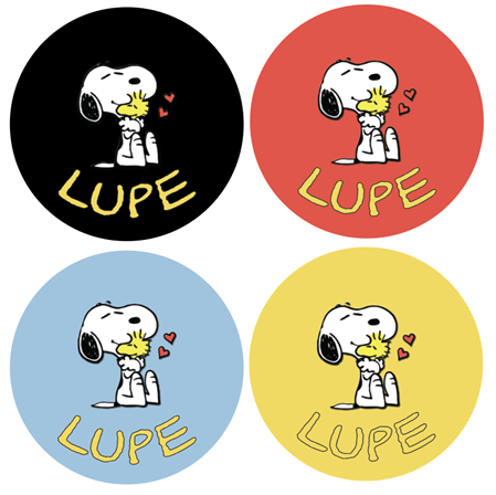 Tarjetitas redondas Snoopy 20u Pers