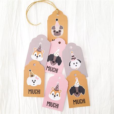 Tarjetas largas con borde Dogs 20u Pers