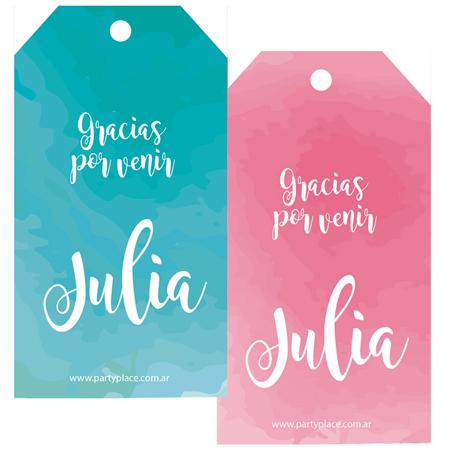 Tarjetas largas con cinta Acuarela 24u Pers