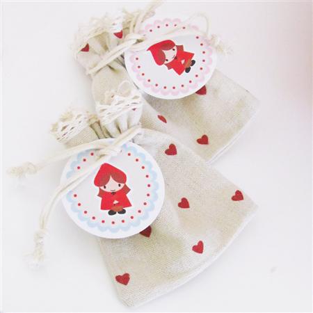 Tarjetitas redondas Caperucita Roja 20u