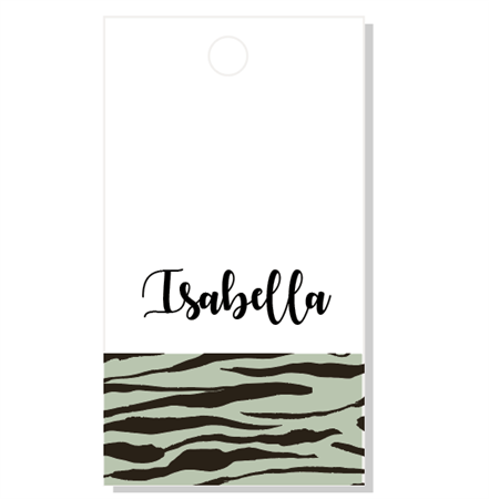 Tarjetas largas con cinta dorada Safari verde Glam 12u